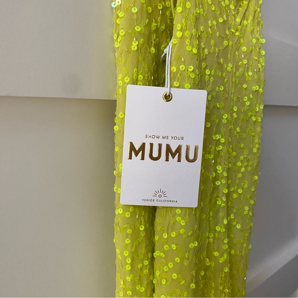 ❌ SOLD ❌ Show Me Your Mumu Lime Sequin Suzanna Slip Dresss - Picture 4 of 5